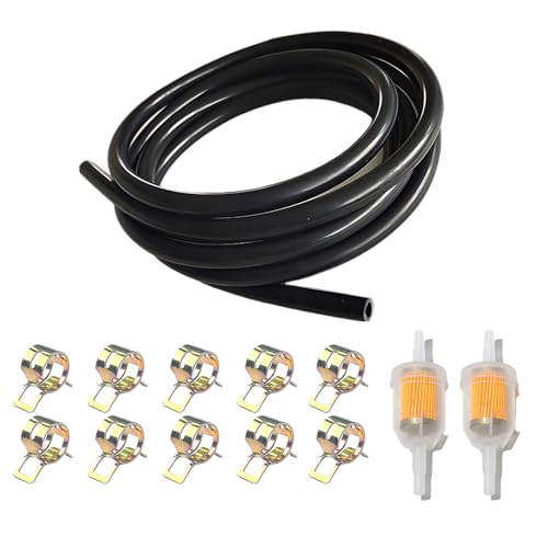 Benzinschlauch 5mm, Kraftstoffschlauch Set mit 2 Benzinfiltern und 10 Schlauchschellen, für Kleine Motorräder, LKW, Autos, Roller, Rasenmäher, 13-teiliges Kit inklusive 2m Benzinschlauch Benzinschlauch 5mm, Kraftstoffschlauch Set mit 2 Benzinfiltern und 10 Schlauchschellen, für Kleine Motorräder, LKW, Autos, Roller, Rasenmäher, 13-teiliges Kit inklusive 2m Benzinschlauch von Pcone Kon
