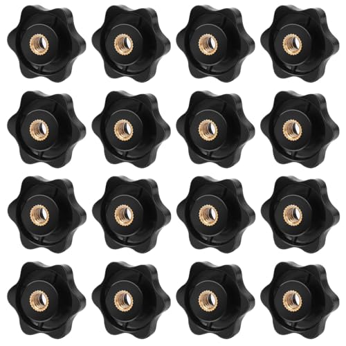 Flügelmutter M8, 16 Stück Sterngriffmutter M8 mit 1,25mm Steigung, 12mm Dicke, aus Kunststoff und Messing für Maschinen, Möbel und Fitnessgeräte Flügelmutter M8, 16 Stück Sterngriffmutter M8 mit 1,25mm Steigung, 12mm Dicke, aus Kunststoff und Messing für Maschinen, Möbel und Fitnessgeräte von PcvGef