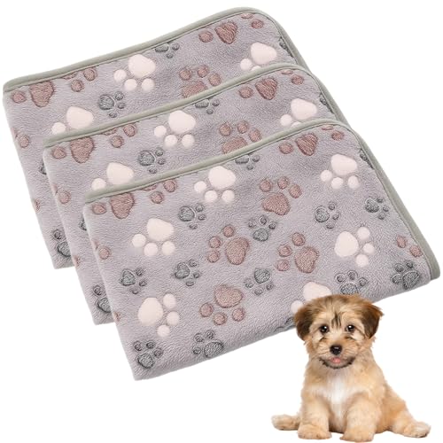 Katzendecke, 3 Stück Flauschige Hundedecke Für Katzen Und Kleine Haustiere, Weiche Und Warme Decken Für Sofa, Bett Und Auto, 60 X 30 cm, Grau von PcvGef
