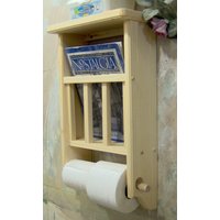 Unfertiger Zeitungsständer Mit Toilettenpapierhalter Und Ablage Made in Den Usa von PdiamondJRanch