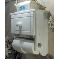 Weißer Toilettenpapierhalter Weißes Regal Mit Aufbewahrungsschrank Zwei Rollen von PdiamondJRanch