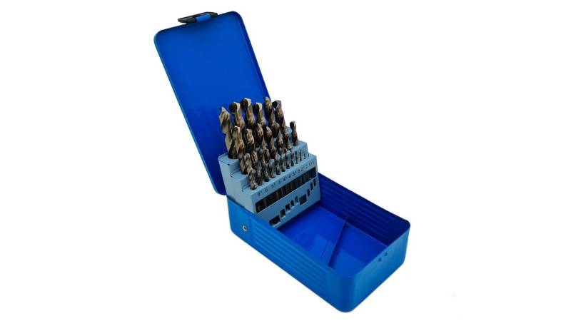 PeTools Metallbohrer 25 tlg. Edelstahl-Bohrerset (1-13mm) HSS-E Co5 Cobalt Spiral-Bohrer VA, (25-tlg), HSS-E kobaltlegiert (Co5) von PeTools