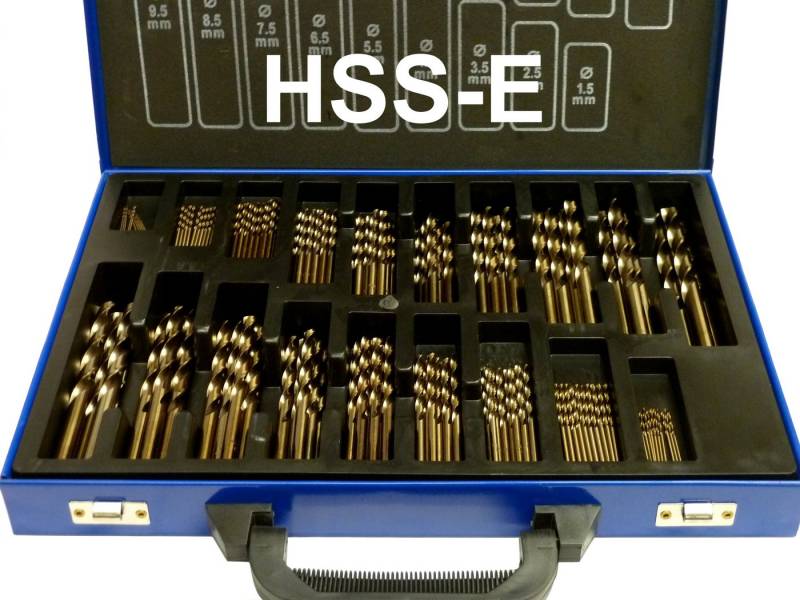 PeTools Metallbohrer Edelstahl-Bohrer 170 tlg. HSS-E (1-10mm) Cobalt (Co5) Spiral-Bohrer VA, (170-tlg), HSS-E kobaltlegiert (Co5) von PeTools