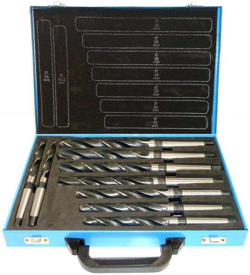 PeTools Metallbohrer Spiralbohrer 9 tlg. HSS Konus-Bohrer 14,5-30mm Morsekegel MK2, MK3, (9-tlg) von PeTools