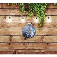Es Wird Ein Junge Oder Es Ist Ein Mädchen Personalisierte Glitter Flache Disc Glas Weihnachtsverzierung von PeaceOfAnnie