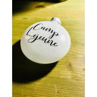 Personalisierte Glitter Nach Maß Flache Disc Glas Weihnachtsverzierung von PeaceOfAnnie