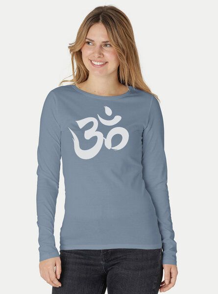 Peaces.bio - handbedruckte Biomode Bio-Damen-Langarmshirt "OM" von Peaces.bio - handbedruckte Biomode