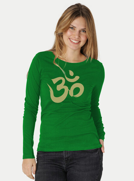 Peaces.bio - handbedruckte Biomode Bio-Damen-Langarmshirt "OM" von Peaces.bio - handbedruckte Biomode