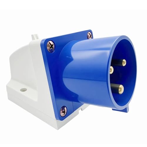 CEE Stecker 32A, CEE Steckdose Blau, CEE Wandstecker 32A 3-polig 230V, 32A 220‑250V Blauer Industriestecker 50/60Hz 2P+E 6h IP44 IEC60309, CEE Wandsteckdose, 32 Ampere Stecker von Peaceya