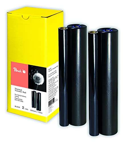 2 Peach Thermal Transfer Rollen kompatibel zu Panasonic KX-FA136X von Peach