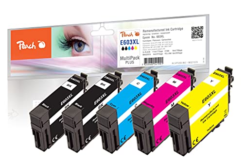 Peach E603 Spar Pack Plus Druckerpatronen XL (2xBK, C, M, Y) ersetzt Epson No. 603XL, C13T03A14010, C13T03A64010 für z.B. Epson Expression Home XP -2100, Epson Expression Home XP -2105 von Peach