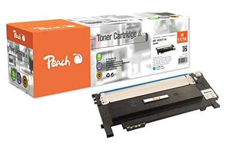 Peach H117-W2070/1/2/3-H120-W1120 Tonermodul Cyan ersetzt HP No. 117A C, W2071A für z.B. HP Color Laser MFP 178 nw, HP Color Laser MFP 178 nwg, HP Color Laser MFP 170, HP Color Laser 150 a von Peach