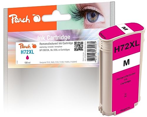 Peach H72 Druckerpatrone XL magenta ersetzt HP No. 72XL M, C9372A für z.B. HP DesignJet T 790, HP DesignJet T 1100 24 Inch, HP DesignJet T 1100 44 Inch, HP DesignJet T 1100 MFP, HP DesignJet T 1100 von Peach