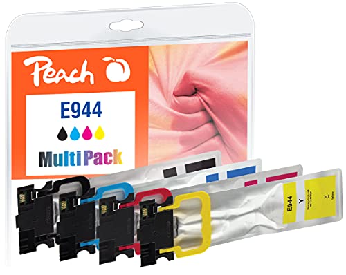 Peach E944/945 Spar Pack Druckerpatronen (BK, C, M, Y) ersetzt Epson No. 944, T9441, T9442, T9443, T9444 für z.B. Epson WorkForce Pro WFC 5790 DWF, Epson WorkForce Pro WFC 5710 DWF von Peach