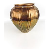 Große Messing Blumenvase, Vintage, Boho Mid Century Modern Dekor, Gold Metall, Urne, Schale von PeachBasketCo