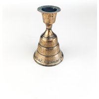 Messing Kerzenhalter Und Glöckchen | Vintage Boho Mid Century Modern Dekor Kerzenständer Gold Metall von PeachBasketCo