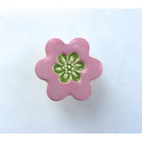 Handgemachte Rosa Blumen Knauf Keramik Schubladenknauf, Gebürstete Nickel Basis Handgemachte Rosa Blumen Knauf Keramik Schubladenknauf, Gebürstete Nickel Basis von PeachBlossomStudio