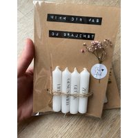 Mini Stabkerzen - Individuell Gestaltbar | Geschenkidee Aufmunterung Dankeschön Geburtstag Trauer Hoffnung Mini Stabkerzen - Individuell Gestaltbar | Geschenkidee Aufmunterung Dankeschön Geburtstag Trauer Hoffnung von PeachezDekodesign
