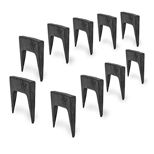 Peachtree Woodworking Supply 3,8 cm breite Quetschhunde aus massivem Stahl und strukturiert für bessere Haltekraft (10 Stück) von Peachtree Woodworking Supply
