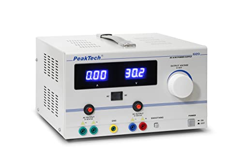 PeakTech P6120 – Stabilisiertes Labornetzteil 0-30V / 0-5A AC/DC – Professionelles Labornetzgerät mit LED-Display – Liner regelbares Labor Netzteil – Made in Germany von PeakTech