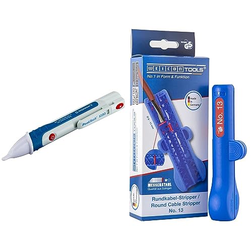 Peak Tech P 1030 – Kontaktloser AC Spannungsprüfer mit LED Lampe & WEICON TOOLS Rundkabel-Stripper No. 13 | Entmanteler für Rund- und Feuchtraumkabel von 6-13 mm Ø Peak Tech P 1030 – Kontaktloser AC Spannungsprüfer mit LED Lampe & WEICON TOOLS Rundkabel-Stripper No. 13 | Entmanteler für Rund- und Feuchtraumkabel von 6-13 mm Ø von PeakTech