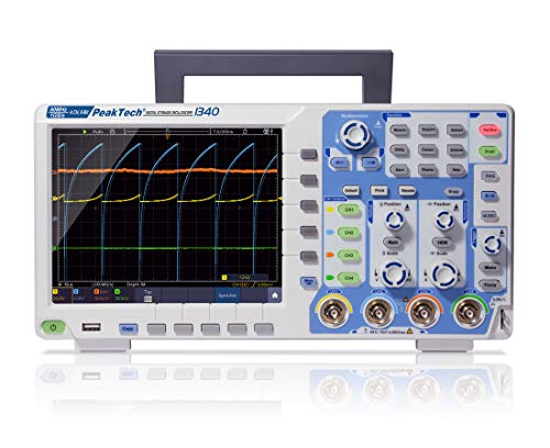 PeakTech 1340 – 4-Kanal Speicher-Oszilloskop 60 MHz - Max. 1 GS/s mit USB, LAN Schnittstelle & 8" Hochauflösendes TFT Farbdisplay, Speichertiefe 40 Mio. Punkte, FFT- & XY- Modus, DSO von PeakTech