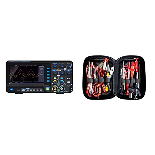 PeakTech 1403, Digital Speicher Oszilloskop & Peak Tech P 8200 – Messzubehör Set für Digital Multimeter, Prüfkabel Set von PeakTech