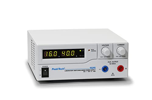 PeakTech P1525 – Labornetzteil 1-16V / 0-40A DC – Professionelles Labornetzgerät mit LED-Display – Regelbares Labor Netzteil mit 3 Voreinstellungen für Strom- und Spannungswerte – 200 ~ 240 V AC von PeakTech