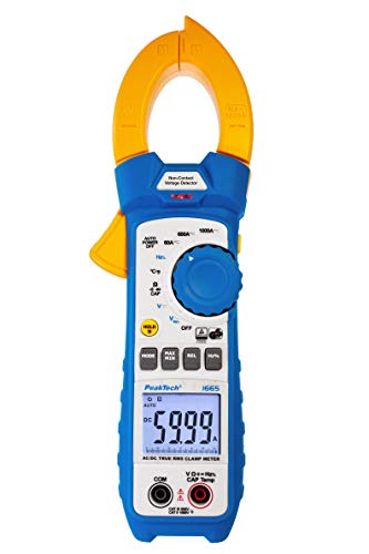 PeakTech 1665 - Echteffektivstromzange 1000 A AC/DC mit LED-Lampe, 6000 Zähler, Digitalmultimeter, Zangenmessgerät, TÜV/GS, Stromzange, Spannungszange, Strommesser, Durchgangsprüfer - max. 1000 V von PeakTech