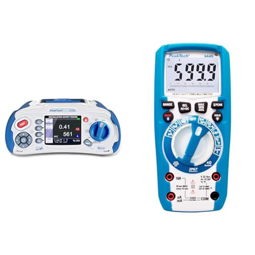 PeakTech 2755 – VDE-0100 Installationstester mit Bluetooth & True RMS Digital Multimeter mit 4.0 Bluetooth, Wasserdicht (IP67) von PeakTech