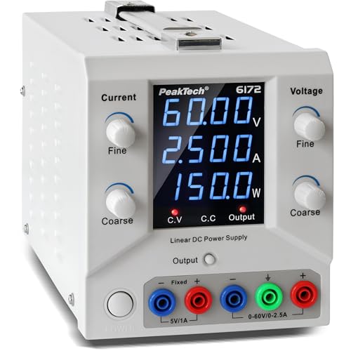 PeakTech 6172 - Labornetzteil 0-60 V / 0 – 2,5 A DC SELV linear Netzteil mit Trenntransformator, Labornetzgerät mit USB & Software PeakTech 6172 - Labornetzteil 0-60 V / 0 – 2,5 A DC SELV linear Netzteil mit Trenntransformator, Labornetzgerät mit USB & Software von PeakTech