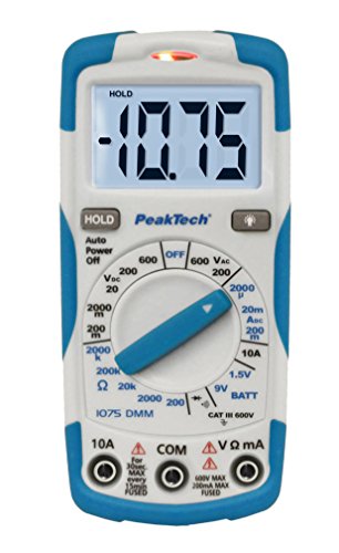 PeakTech 3B Scientific Digital-Multimeter 600V AC/DC - 10A (P1075), Blau, Weiß von PeakTech