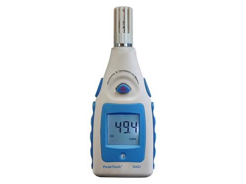 PeakTech Luftfeuchtigkeitsmessgerät mit Anzeige der Lufttemperatur/Raumklima Messgerät/Thermo-Hygrometer/Raumtemperatur/Luftfeuchtigekeit/Baufeuchte und Thermometer, 1 Stück, P 5160 von PeakTech