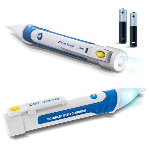 PeakTech P1010 – Magnetfeldprüfer mit LED-Taschenlampe – Zum Prüfen von Relais, Magnetspulen, Einspritzdüsen, Magnetventilen und mehr – Inklusive Testmagneten und Batterien von PeakTech