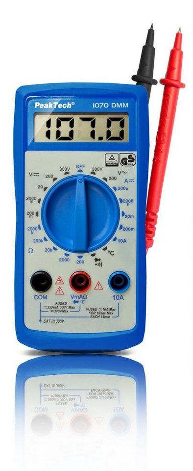 PeakTech Multimeter PeakTech 1070: Basis Digitalmultimeter ~ 2.000 Counts ~ 300V AC/DC von PeakTech