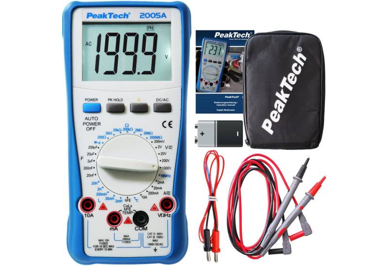 PeakTech Multimeter PeakTech 2005 A: Digital Multimeter ~ 2.000 Counts ~ 1000V AC/DC von PeakTech