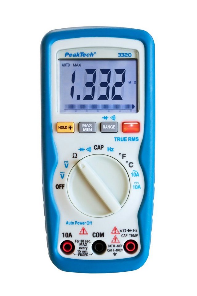 PeakTech Multimeter PeakTech 3320: TrueRMS Digitalmultimeter ~ 6.000 Counts ~ 600V AC/DC von PeakTech
