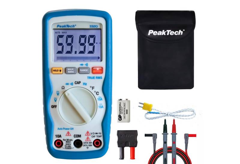 PeakTech Multimeter PeakTech 3320: TrueRMS Digitalmultimeter ~ 6.000 Counts ~ 600V AC/DC von PeakTech