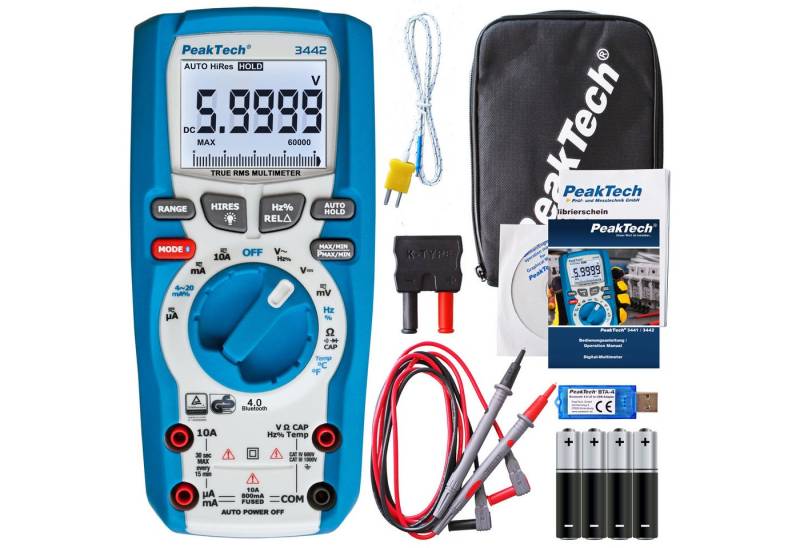 PeakTech Multimeter PeakTech 3442: TRMS Digitalmultimeter ~ 60.000 Cts ~ 1000V AC/DC von PeakTech
