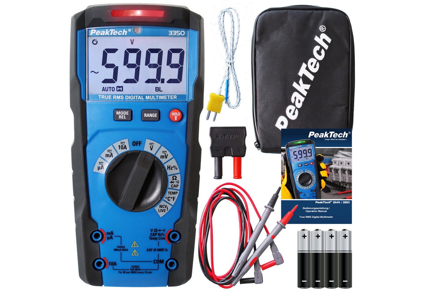 PeakTech Multimeter PeakTech 3350: Profi True RMS Digitalmultimeter ~ 6.000 Counts ~ 600V PeakTech Multimeter PeakTech 3350: Profi True RMS Digitalmultimeter ~ 6.000 Counts ~ 600V von PeakTech