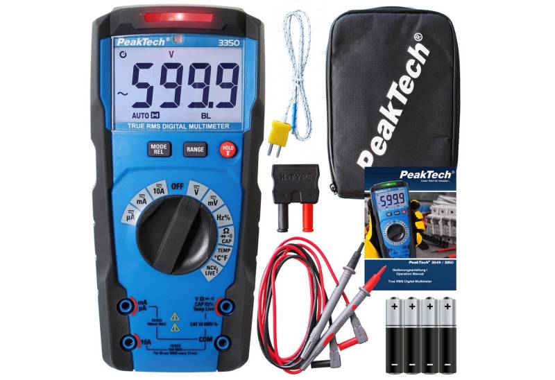 PeakTech Multimeter PeakTech 3350: Profi True RMS Digitalmultimeter ~ 6.000 Counts ~ 600V von PeakTech
