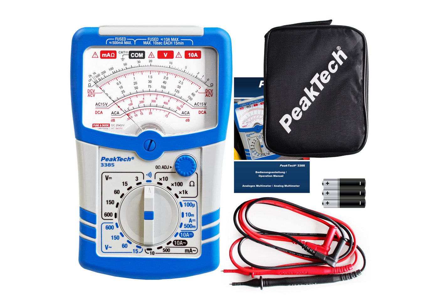 PeakTech Multimeter PeakTech 3385: Analoges Multimeter ~ 600V AC/DC ~ 10A AC/DC PeakTech Multimeter PeakTech 3385: Analoges Multimeter ~ 600V AC/DC ~ 10A AC/DC von PeakTech