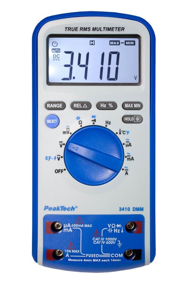 PeakTech Multimeter PeakTech 3410: TRMS Digitalmultimeter ~6.000 Counts 1000V / 10A AC/DC von PeakTech