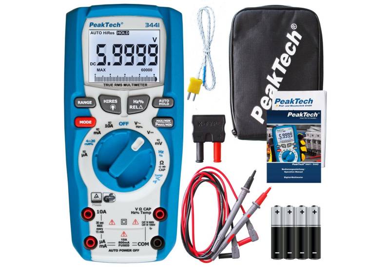 PeakTech Multimeter PeakTech 3441: TRMS Digitalmultimeter ~ 60.000 Counts ~ 1000V AC/DC von PeakTech