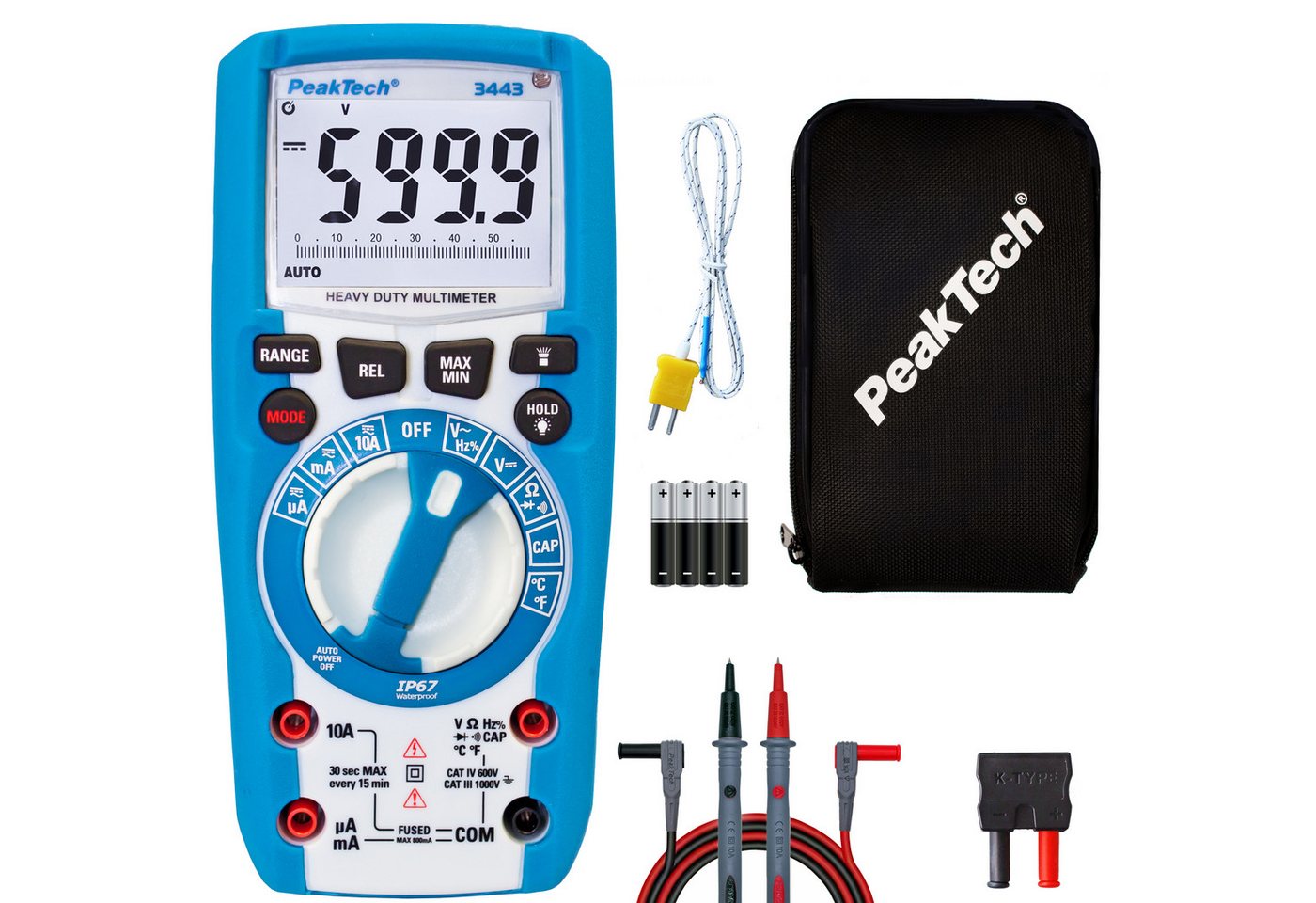 PeakTech Multimeter PeakTech 3443: Profi Digitalmultimeter ~6.000 Counts ~1000V, 10A AC/DC PeakTech Multimeter PeakTech 3443: Profi Digitalmultimeter ~6.000 Counts ~1000V, 10A AC/DC von PeakTech