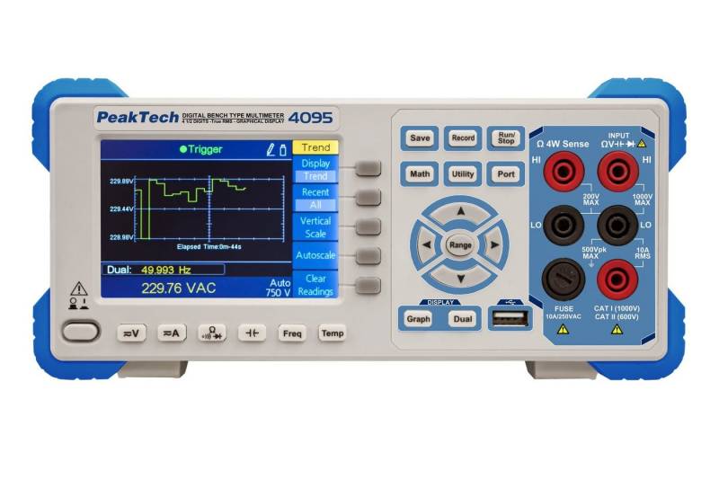 PeakTech Multimeter PeakTech 4095: TrueRMS grafisches Tischmultimeter ~ 60.000 Counts von PeakTech