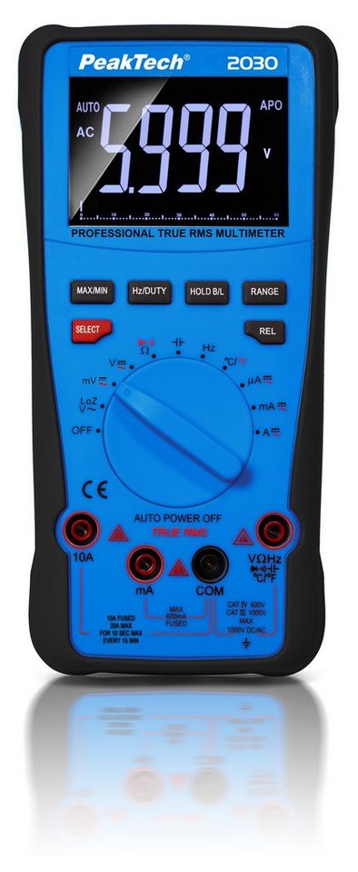 PeakTech Multimeter PeakTech P 2030: True RMS 1000 V Digitalmultimeter 6.000 Counts, (1 St) von PeakTech