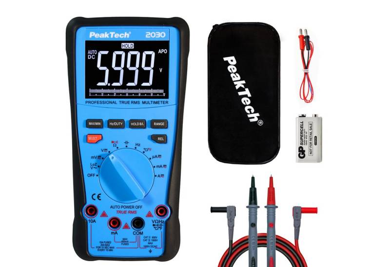 PeakTech Multimeter PeakTech P 2030: True RMS 1000 V Digitalmultimeter 6.000 Counts, (1 St) von PeakTech