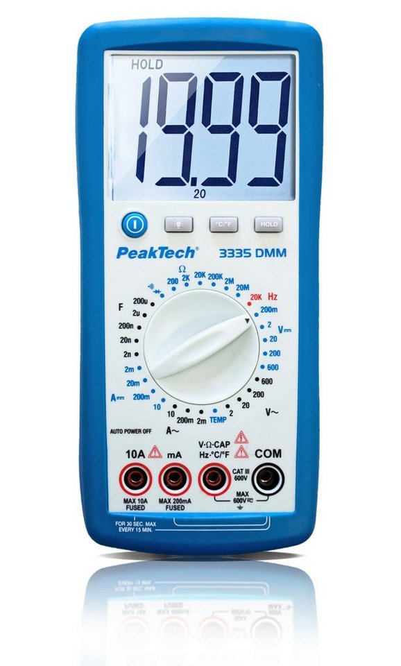 PeakTech Multimeter PeakTech P 3335: Digitalmultimeter ~ 2.000 Counts ~ 600V AC/DC, (1 St) von PeakTech