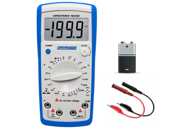 PeakTech Multimeter PeakTech P 3705: Widerstands- und Kapazitätstester ~ 2000MOhm ~ 20mF, (1 St) von PeakTech